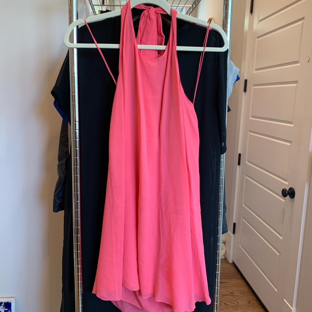 Pink Alice and Olivia Halter Dress